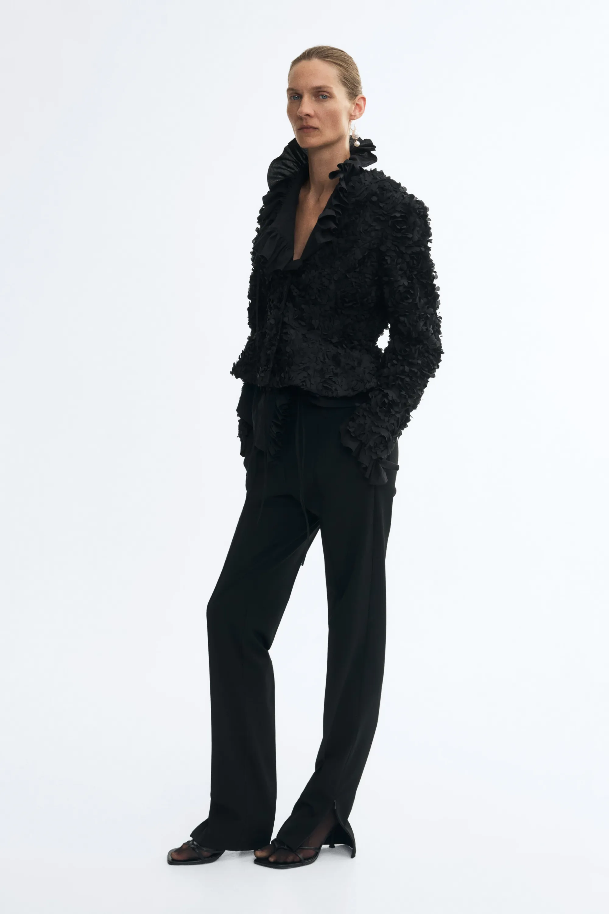 Blazer péplum avec applications - Noir