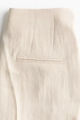 Jupe-culotte en twill avec boutons - Beige clair — photo 4