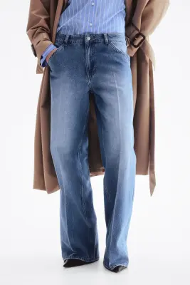 Jean avec plis - Bleu denim — photo 5