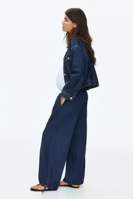 MAMA Pantalon en denim avec jambes ballon - Bleu denim foncé — photo 2