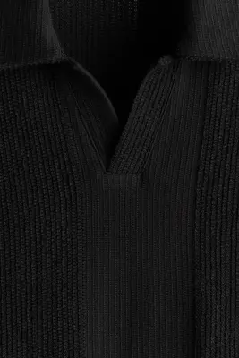 Polo Relaxed Fit en maille texturée - Noir — photo 4