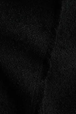 Veste effrangée en tissu bouclette - Noir — photo 4
