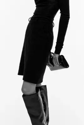 Jupe crayon en jersey - Noir — photo 3