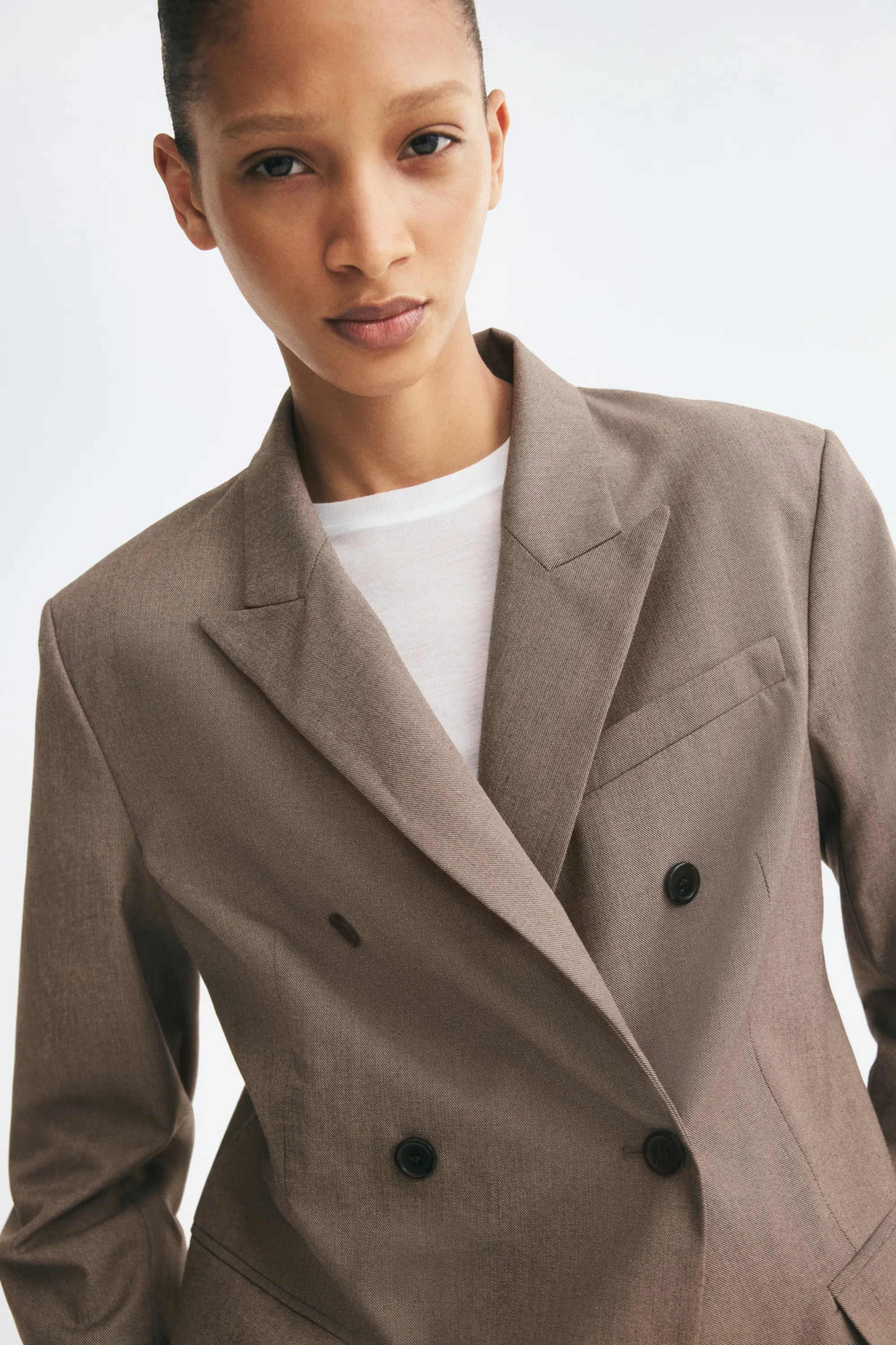 Blazer à fermeture croisée - Taupe