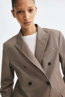 Blazer à fermeture croisée - Taupe — photo 1