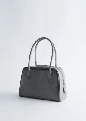 Sac bowling en cuir - Gris — photo 2