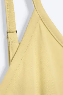 Mini-robe à bretelles - Jaune cendré lime — photo 4