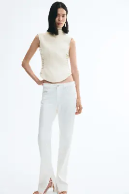 Top corset avec laçage - Crème — photo 2