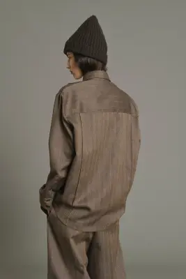 CHEMISE LISBONNE MARRON/PARME — photo 2