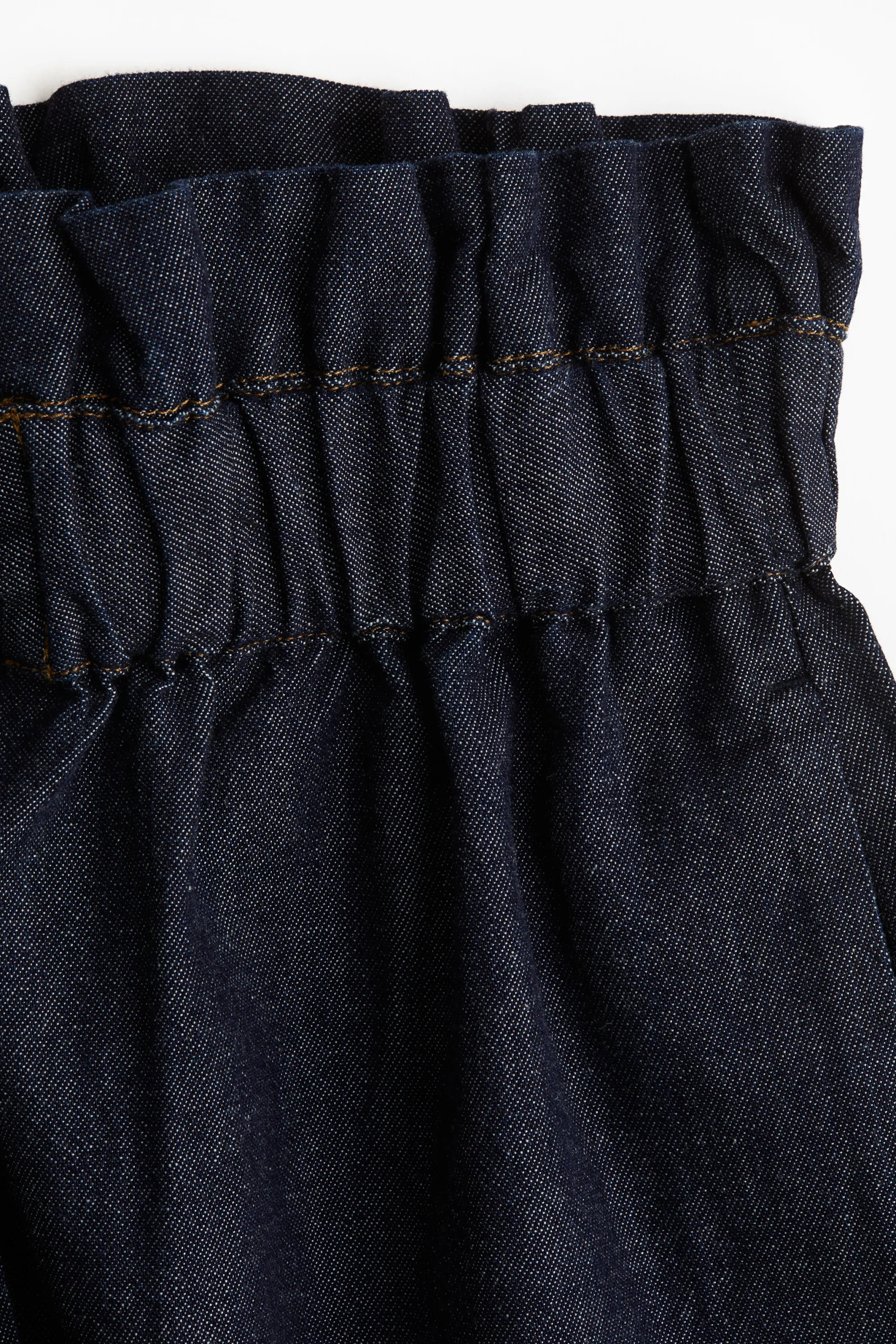 Short paper bag en denim - Bleu denim foncé