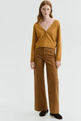 Gilet à encolure en V - Jaune moutarde foncé — photo 1