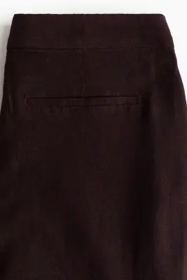 Pantalon chic en lin mélangé - Bordeaux — photo 2
