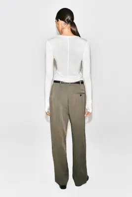 TOP SLIM EN LAINE MÉRINOS - CRÈME — photo 5