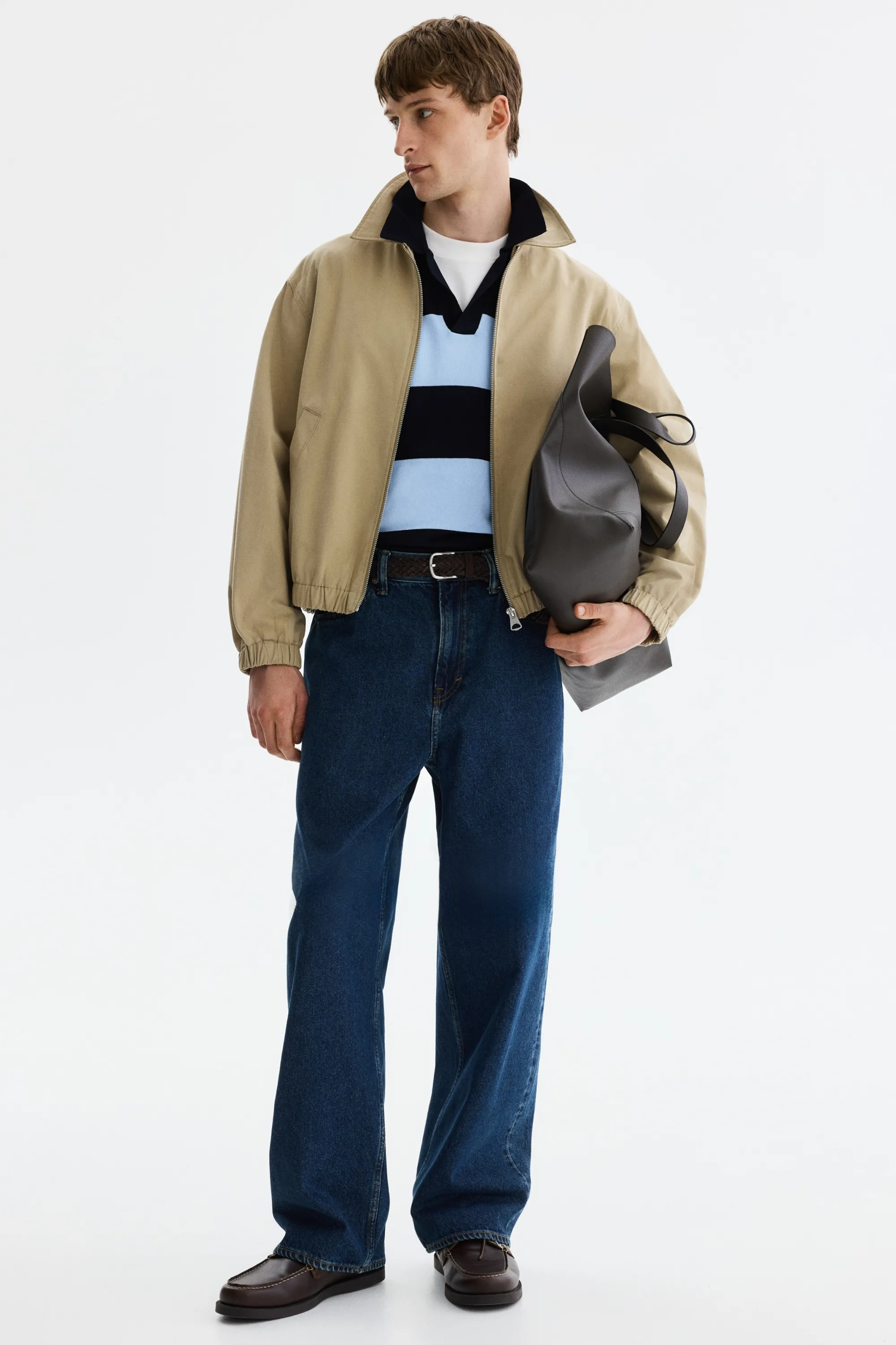 Polo Loose Fit - Bleu marine/rayé