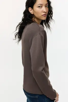 Top asymétrique - Taupe foncé — photo 3