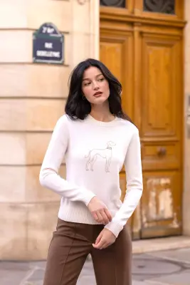 Oliver Wool Cashmere Sweater - Cream — photo 3