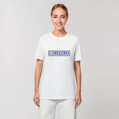 TEE SHIRT COTON BIO IMPRIMÉ - BELLEVILLE - BLANC — photo 3