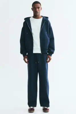 Veste à capuche zippée Oversized Fit - Bleu marine — photo 1