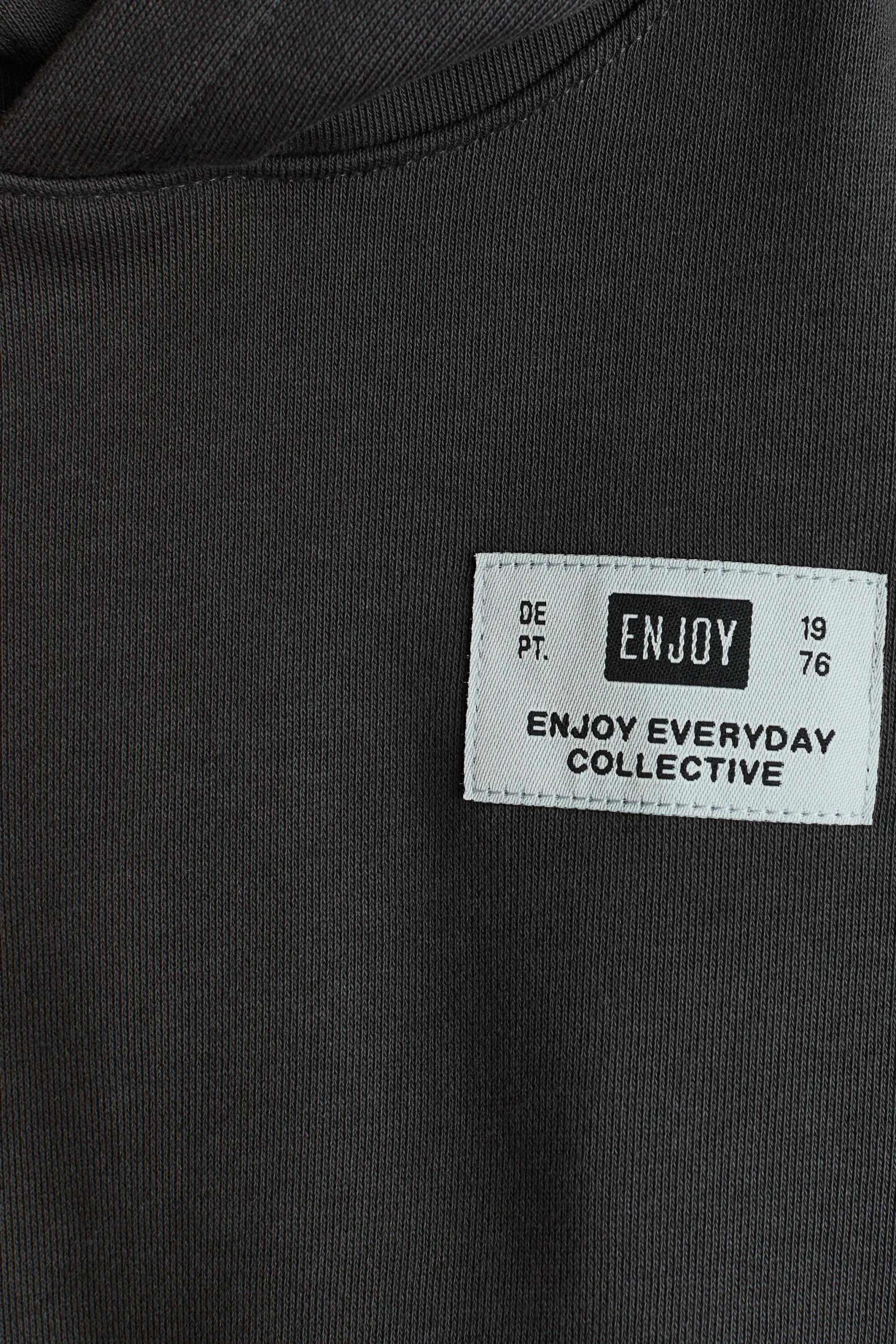 Hoodie en coton - Gris anthracite/Enjoy
