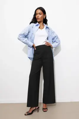 Pantalon large taille haute — photo 2
