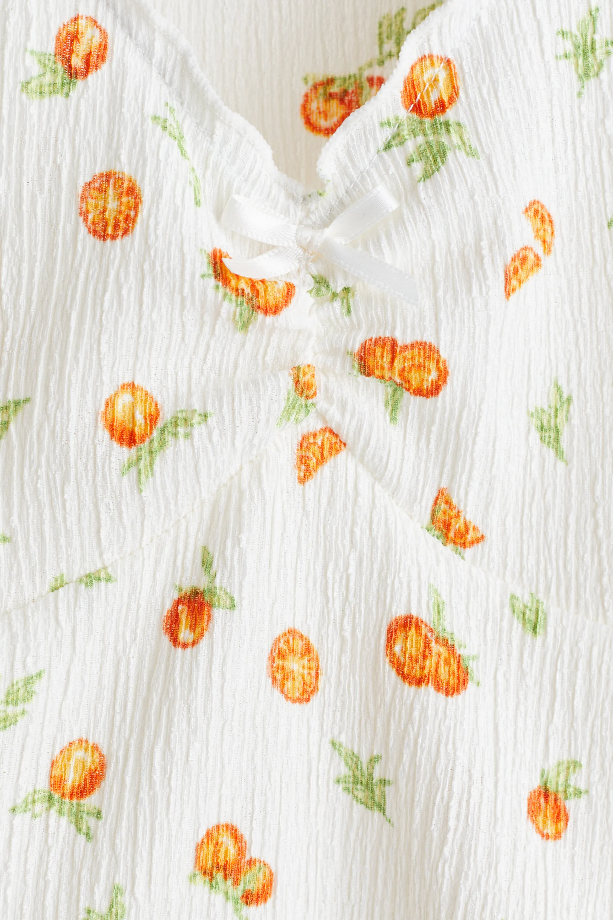 Débardeur en jersey froissé - Blanc/oranges