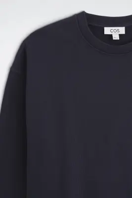 SWEAT EN COTON DÉLAVÉ - BLEU MARINE — photo 5