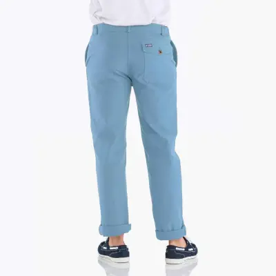 Pornichet, Le vrai pantalon du marin breton en coton bio - Celeste — photo 2