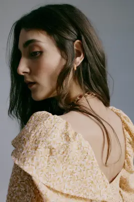 Blouse volantée - Beige/fleuri — photo 4