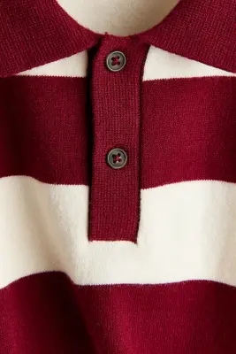 Polo de rugby - Rouge foncé/rayé — photo 3
