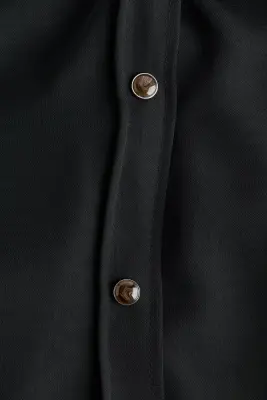 Chemise oversize à manches bouffantes - Noir — photo 4