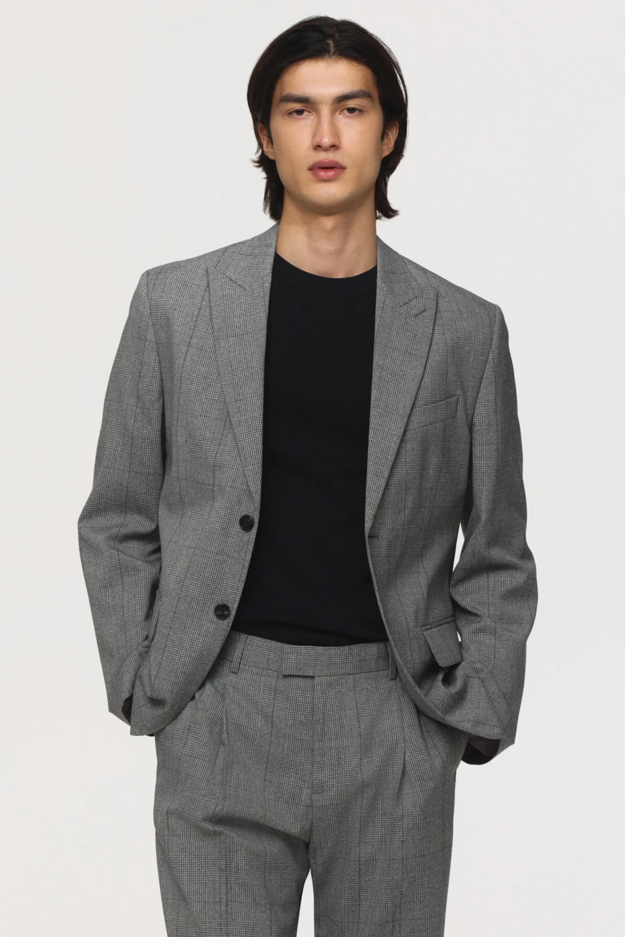 Pantalon de costume Regular Fit - Gris/carreaux