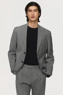 Pantalon de costume Regular Fit - Gris/carreaux — photo 1
