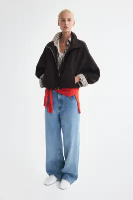 Veste oversize avec base à effet boule - Marron foncé — photo 2
