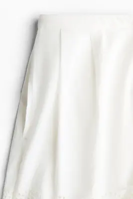 Short en coton avec broderie anglaise - Blanc — photo 3