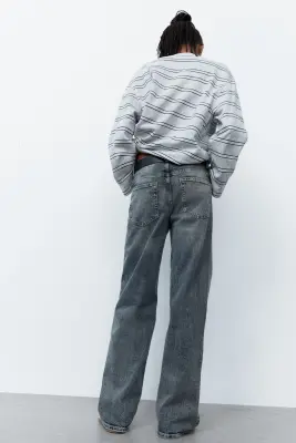 Straight High Waist Jeans - Bleu denim — photo 3
