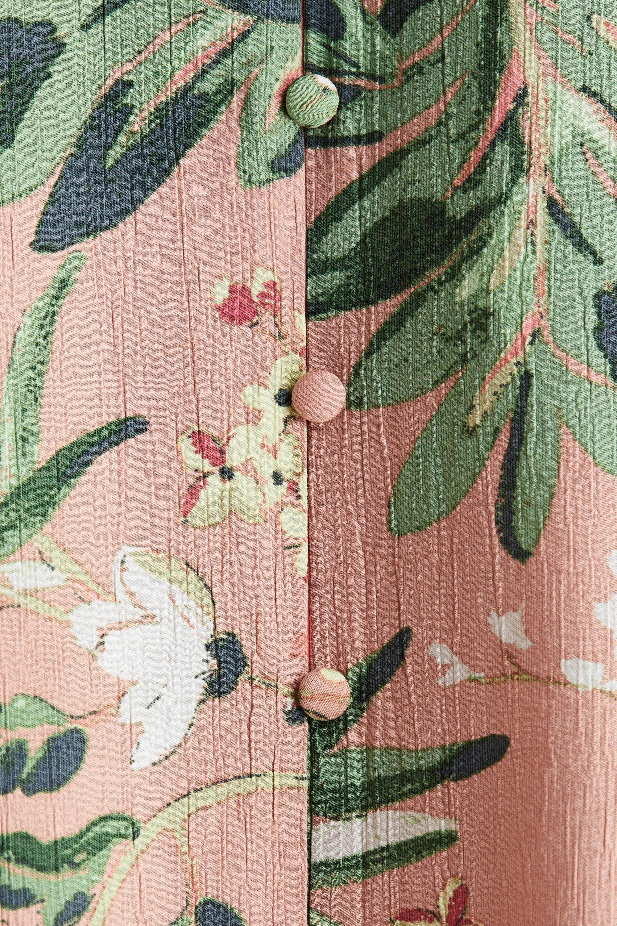 Robe en crêpe avec ceinture à nouer - Rose ancien/motif