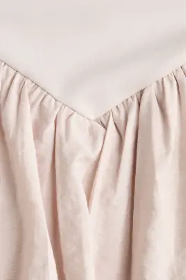 Robe bi-matière avec panneau drapé - Rose poudré — photo 3