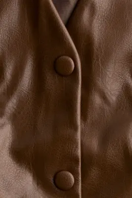 Veste en tissu enduit - Marron — photo 3
