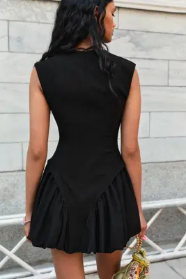 Robe extensible avec base à effet boule - Noir — photo 2