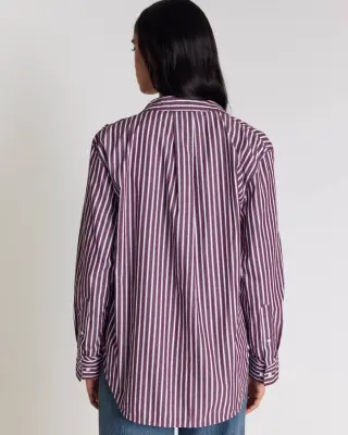Chemise Stanislas rayures prune — photo 3