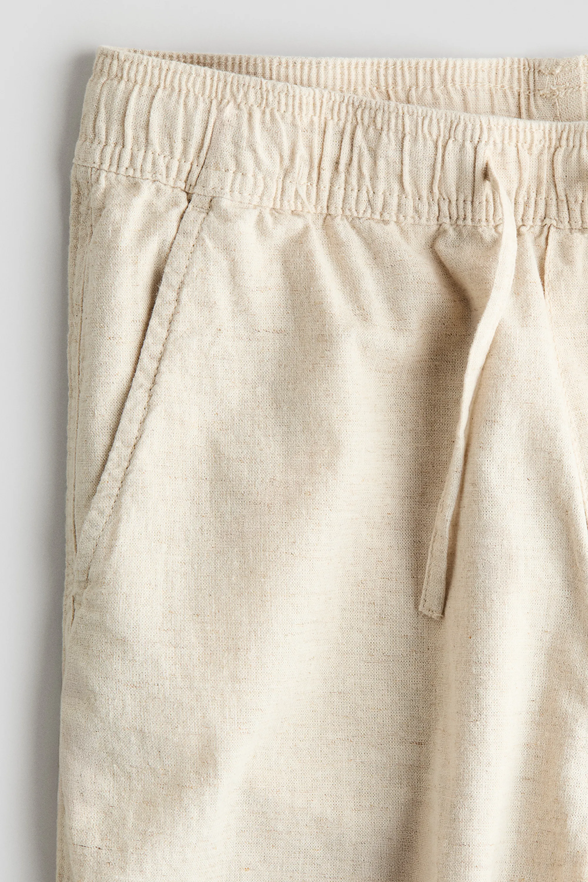 Pantalon en lin mélangé - Beige clair