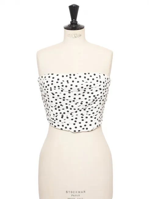 Top bustier blanc à pois noir Prix boutique 690€ Taille 40