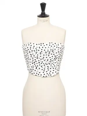 Top bustier blanc à pois noir Prix boutique 690€ Taille 40 — photo 1