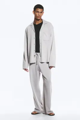 Chemise décontractée en coton - Gris poudré clair — photo 1