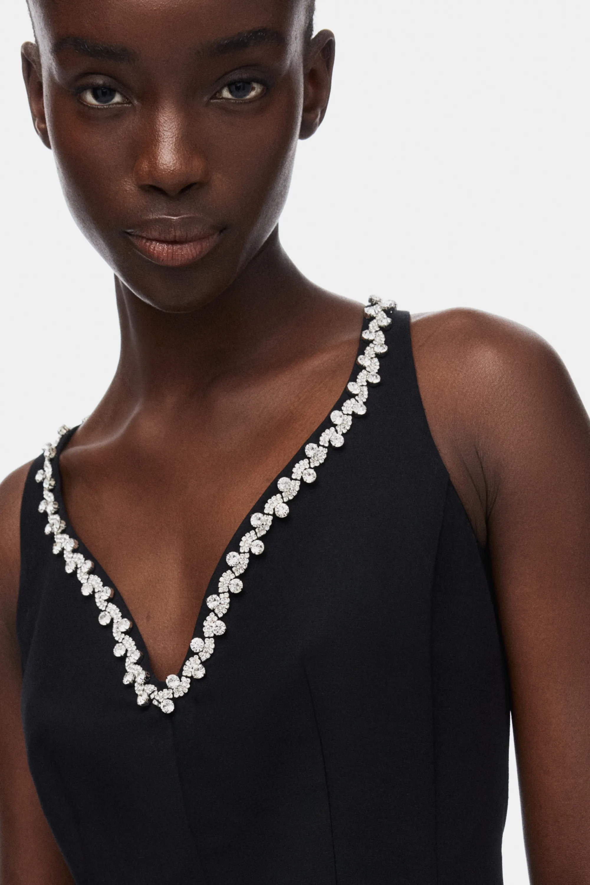 Robe ornée de strass - Noir