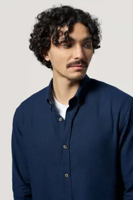 La chemise en flanelle - Bleu foncé