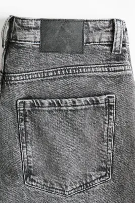 Slim Straight Regular Waist Jeans - Gris denim foncé — photo 5