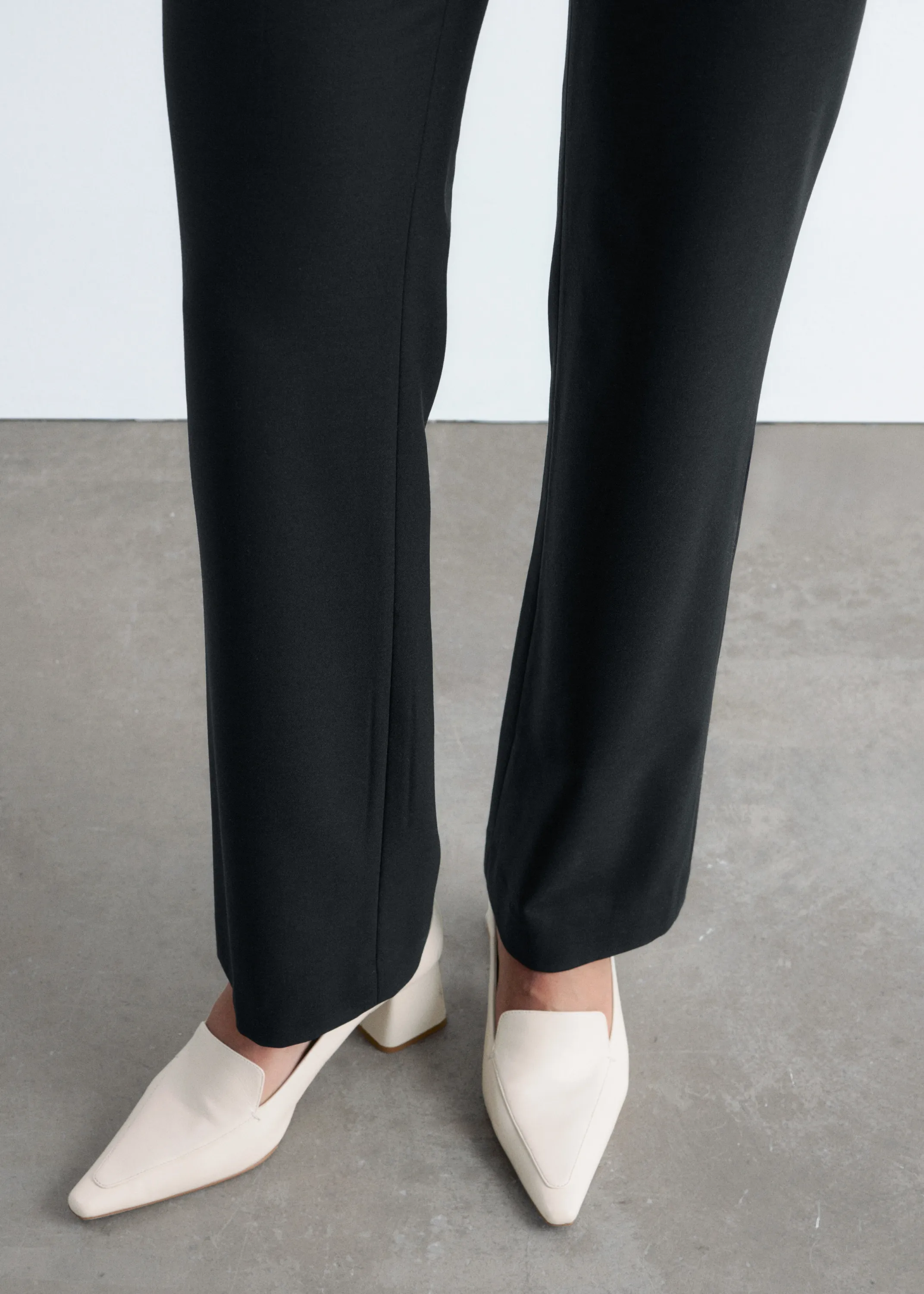 Pantalon droit en laine - Noir