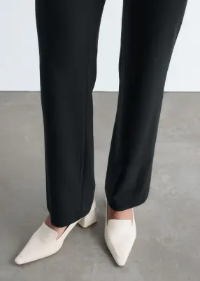 Pantalon droit en laine - Noir — photo 1