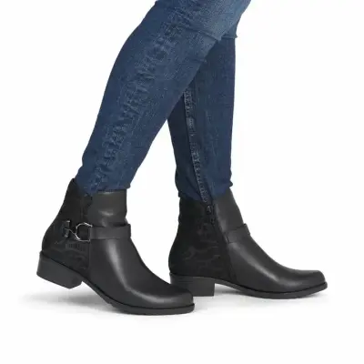 Bottines Remonte D6894-00 Noires - Lacets Grande Pointure Femme — photo 5